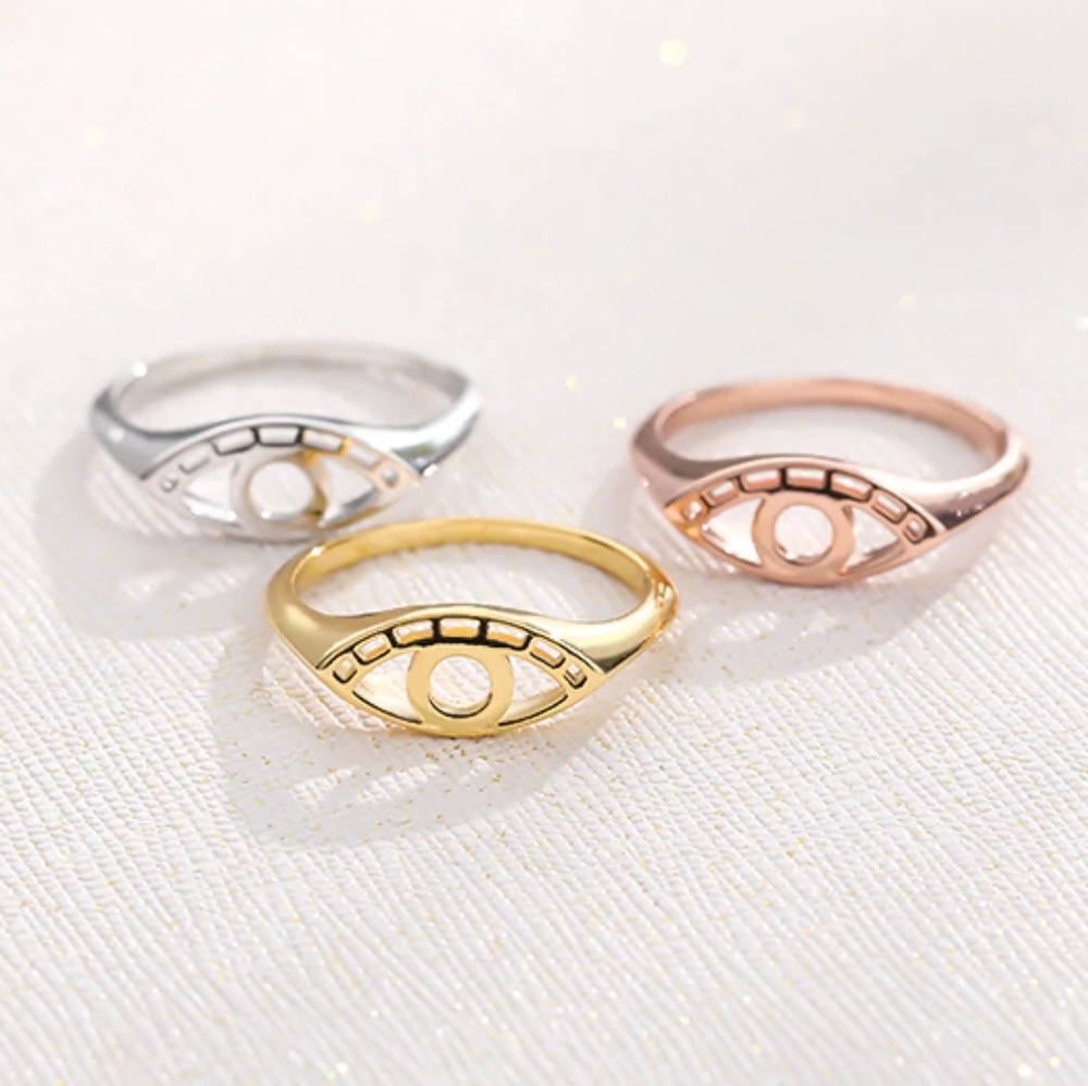 Evil Eye Ring - stainless steel